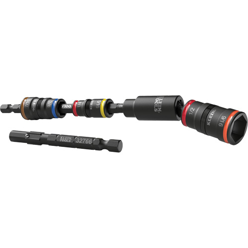 Jeu de douilles r&eacute;versibles &agrave; impact avec adaptateur pivotant, Hexagonale, Prise 1/4", 6 mr Auto-Cam