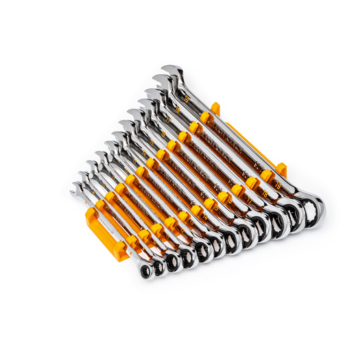 90-Tooth 12 Point Wrench Set, Ratcheting Combination, 12 Pieces, Metric Auto-Cam