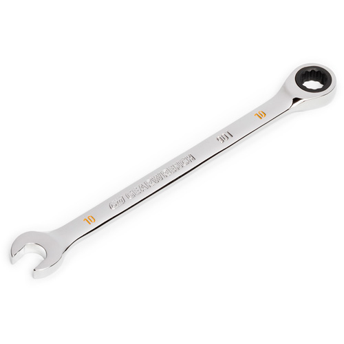 90-Tooth Ratcheting Combination Wrench, 12 Point, 10 mm, Chrome Finish Auto-Cam