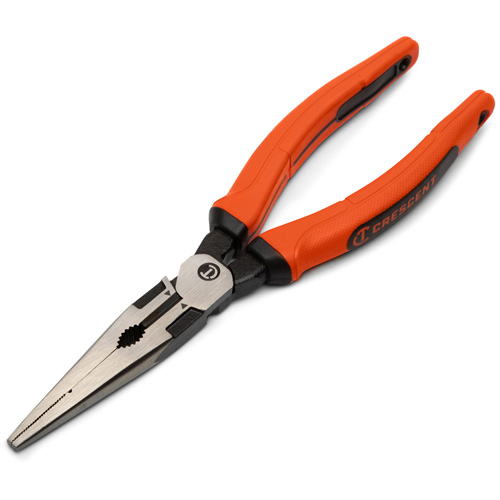Z2 Long Nose Plier with Dual Material Grip Rawhide Handle, 8" L Auto-Cam