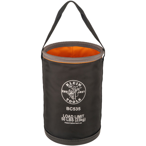 Seau utilitaire droit, 17" lo x 12" la x 4" h, Nylon, Noir/Gris/Orange Auto-Cam
