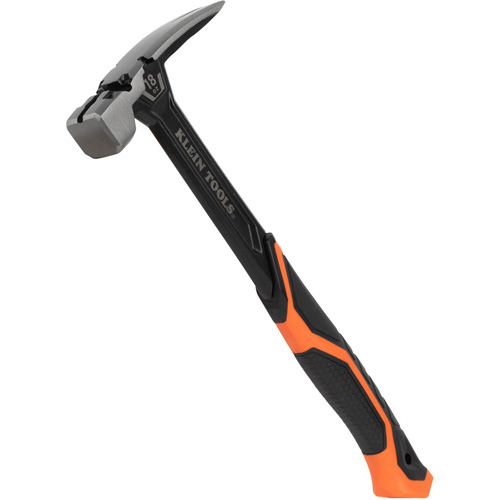 Steel Claw Hammer, 18 oz., Solid Steel Handle, 15" L Auto-Cam