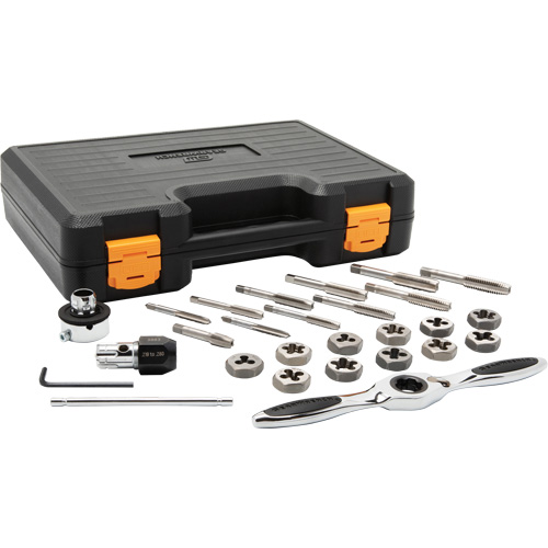 SAE Ratcheting Tap & Die Set, 27 Pieces Auto-Cam