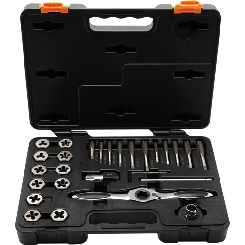 SAE Ratcheting Tap & Die Set, 27 Pieces Auto-Cam