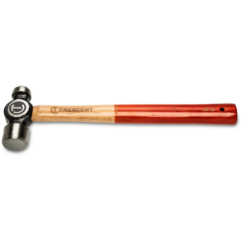Ball Pein Hammer, 32 oz. Head Weight, Polished Face, Wood Handle Auto-Cam