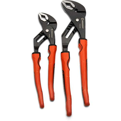 Grip Zone V-Jaw Tongue & Groove Plier Set with Dual Material Rawhide Handle, 2 Pieces Auto-Cam