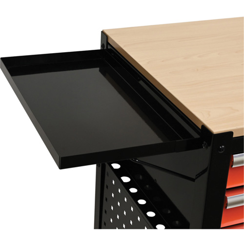 Chariot utilitaire, 4 tiroirs, Noir/Orange Auto-Cam