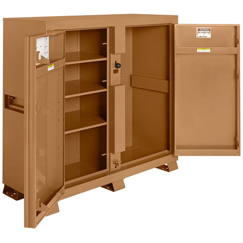 Model 111 Jobsite Cabinet with Padlock, Steel, 47.5 Cubic Feet, Tan Auto-Cam