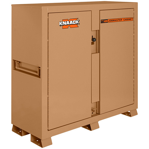 Model 109 Jobsite Cabinet with Padlock, Steel, 47.5 Cubic Feet, Tan Auto-Cam