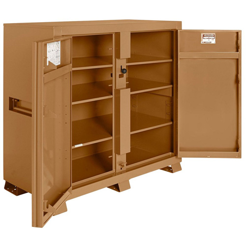 Model 139 Jobsite Cabinet with Padlock, Steel, 59.4 Cubic Feet, Tan Auto-Cam