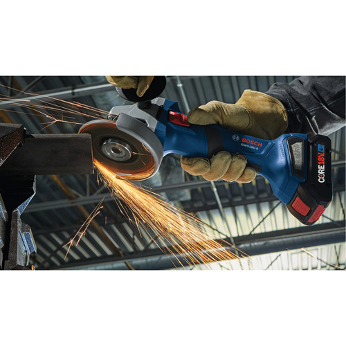 Rectifieuse angulaire sans balais avec interrupteur coulissant, Roue de 4-1/2", 18 V Auto-Cam