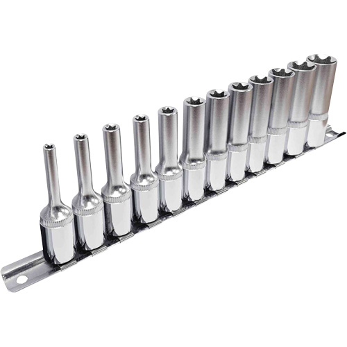 External TORX&reg; Socket Set, 12 Pcs, 3/8" Drive Size, Deep Auto-Cam