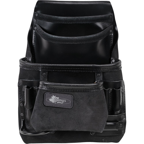Sac robuste Phantom pour clous et outils, Cuir, 10 pochettes, Noir Auto-Cam