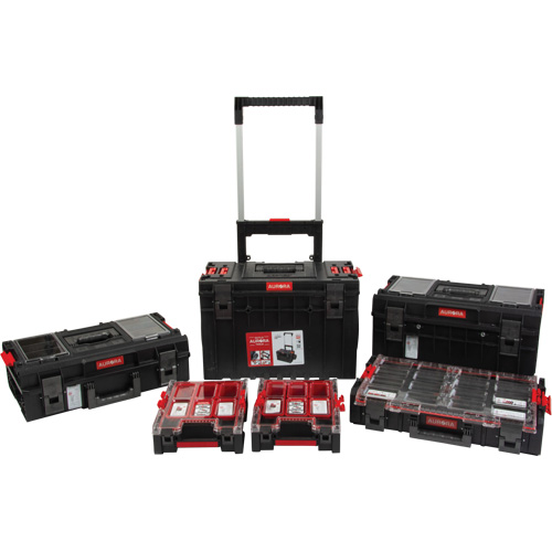 5-Piece Arx&reg; Rolling Toolbox Base Set, 25-1/5" x 19" x 54-3/5", Black Auto-Cam