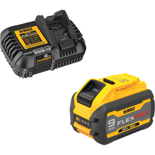 MAX FLEXVOLT Battery & Charger Kit, Lithium-Ion, 20 V/60 V, 9 Ah Auto-Cam