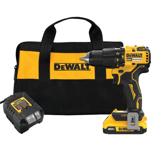 MAX* Brushless Cordless Hammer Drill Kit, Lithium-Ion, 20 V, 1/2" Chuck Auto-Cam