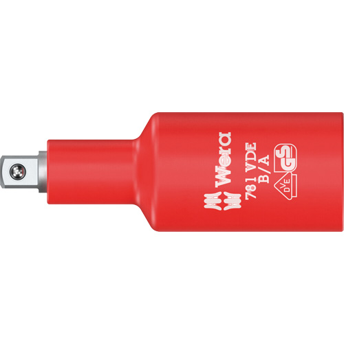Adaptateur isol&eacute; VDE B/A, Prise 3/8", Douille 1/4", 2,59" lo, Sph&eacute;rique Auto-Cam