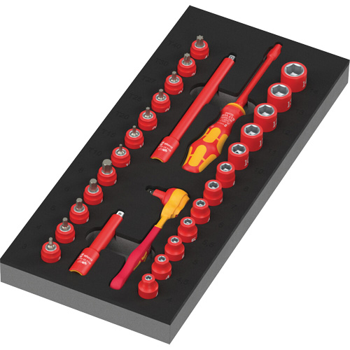 Insert en mousse pour jeu avec cliquet 8007 A VDE Zyklop VDE 1, 1000 V, 30 M Auto-Cam