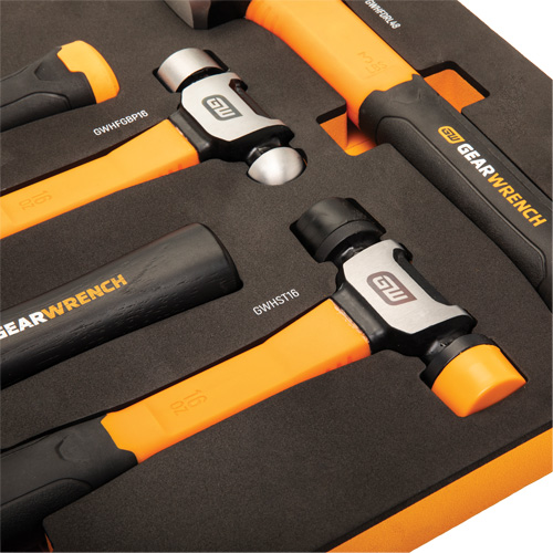 Mixed Hammer Set in Foam Storage Tray, 5 Pieces Auto-Cam