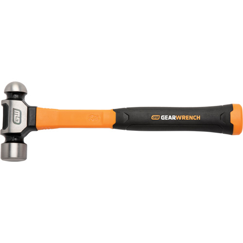 Ball Pein Hammer, 24 oz. Head Weight, Plain/Polished Face, Fibreglass Handle Auto-Cam