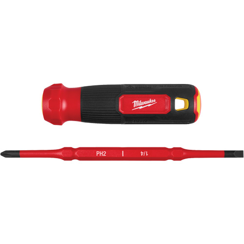 2-in-1 1000V Insulated Flip Shank Multi-Bit Screwdriver, 8-4/5" L, Cushion Grip Handle Auto-Cam