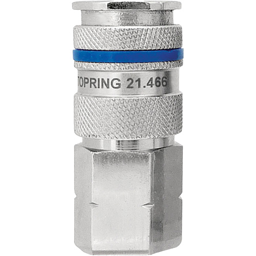 QUIKSILVER Industrial Quick Coupler, Nickel Plated Brass, 3/8", Female NPT, 435 PSI Auto-Cam