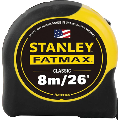 FATMAX&reg; Tape Measure, 1-1/4" x 26'/8 m, Imperial & Metric Graduations Auto-Cam