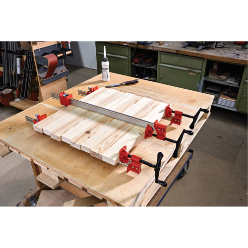 Heavy-Duty I-Beam Steel Bar Clamp, 48" (1219.2 mm) Capacity, 2" (50.8 mm) Throat Depth Auto-Cam
