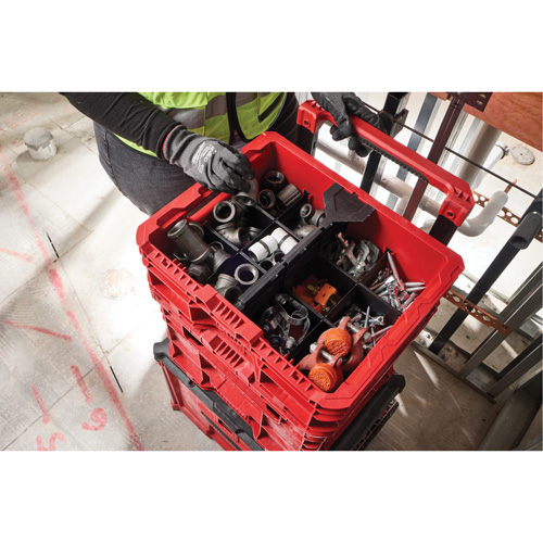 Bac &agrave; profil bas PACKOUT, 15" x 18-5/8" x 6-5/8", Noir/Rouge Auto-Cam