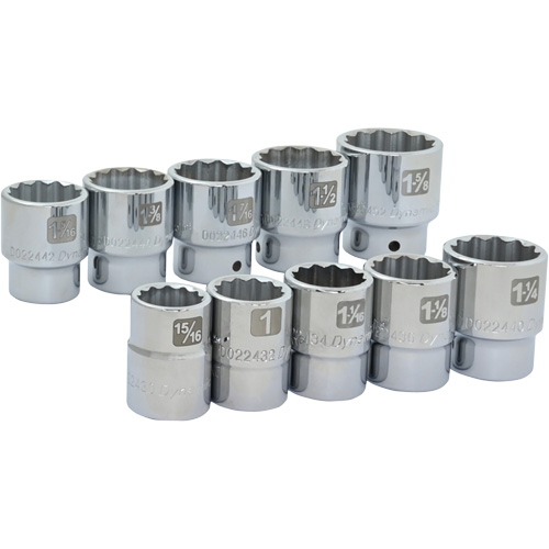 Jeu de douilles SAE &agrave; 12 pans, 10 Mcx, Prise de 3/4" Auto-Cam
