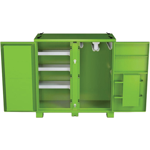Onsite PPE Storage Cabinet, Steel, High-Visibility Lime Green Auto-Cam