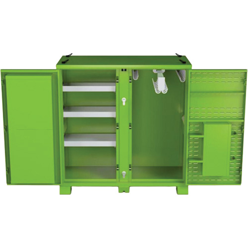 Armoire ventil&eacute;e pour le rangement d'&eacute;PI sur place, Acier, Vert lime haute visibilit&eacute; Auto-Cam