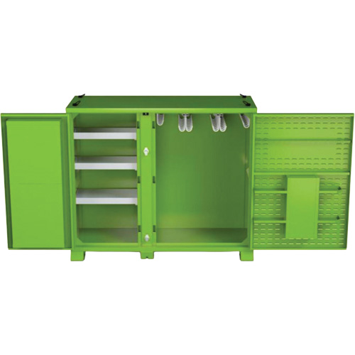 Ventilated Onsite PPE Storage Cabinet, Steel, High-Visibility Lime Green Auto-Cam