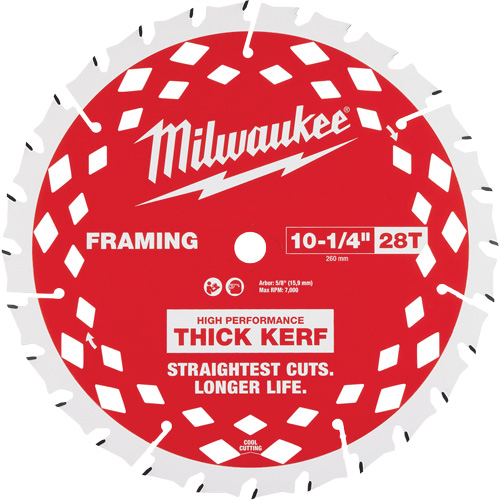 Thick Kerf Framing Circular Saw Blade, 10-1/4", 28 Teeth, Wood Use Auto-Cam