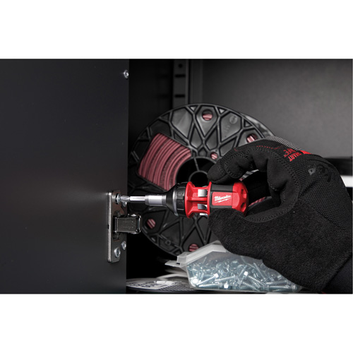 8-in-1 Compact Ratcheting 1/4" Drive Multi-Bit Driver, Cushion Grip Handle Auto-Cam