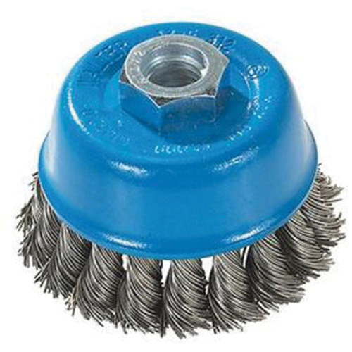 Knot-Twisted Wire Cup Brush, 3" Dia. x M10x1.25 Arbor Auto-Cam