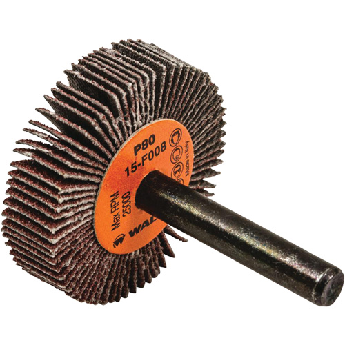 Flap Wheels-Coolcut Flap Wheels, Aluminum Oxide, 80 Grit, 1-1/2" x 3/8" x 1/4" Auto-Cam