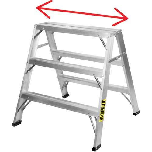 Industrial-Duty Sawhorse, 2' H x 31.9375" W x 23.50" D, 300 lbs. Capacity, Aluminum Auto-Cam