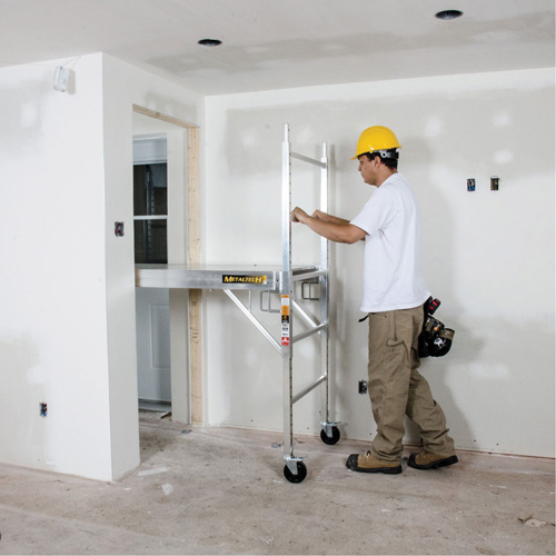 Mobile Work Scaffolding - Maxi Square Scaffolding, Aluminum Frame, 74" D x 75" H Auto-Cam