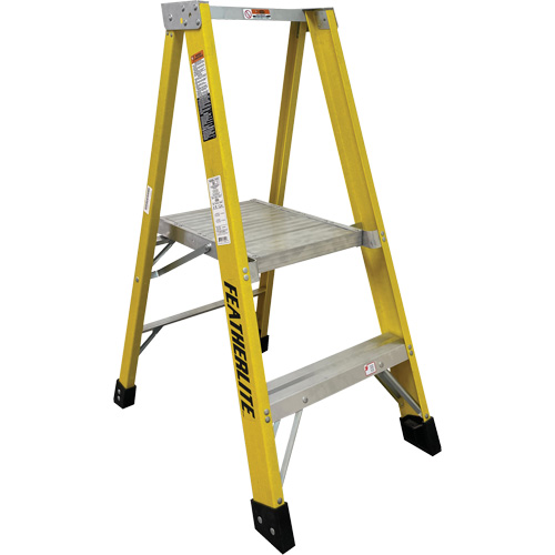Industrial Heavy-Duty Platform Stepladders (6500 Series), 4', 300 lbs. Cap. Auto-Cam