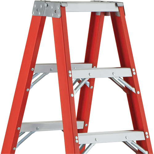 6600 AA Series Industrial Extra Heavy-Duty 2-Way Stepladders, Fibreglass, 375 lbs. Capacity, 4' Auto-Cam