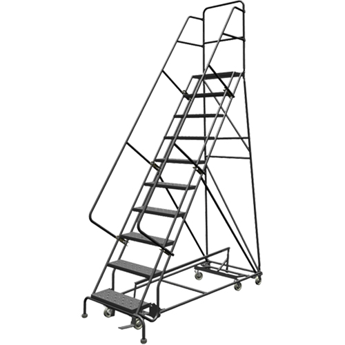 &eacute;chelles roulantes multidirectionnelles, 10 marches, Largeur de la marche 24", Hauteur de la plateforme 100", Acier Auto-Cam