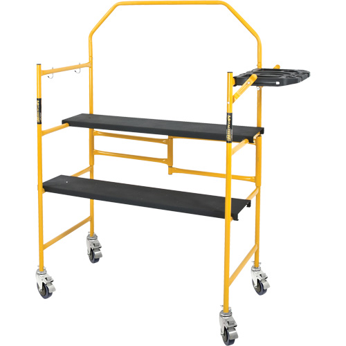 Jobsite Series 4' Safety Rail & Tool Shelf Scaffold Kit, Steel Frame, 49-1/2" D x 57-3/4" H Auto-Cam