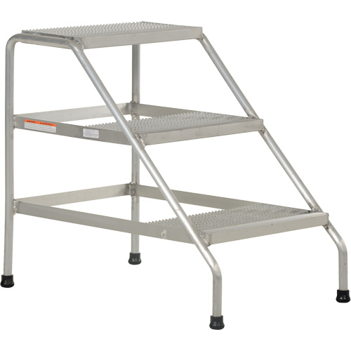 Aluminum Step Stand, 3 Step(s), 22-13/16" W x 34-9/16" L x 30" H, 500 lbs. Capacity Auto-Cam