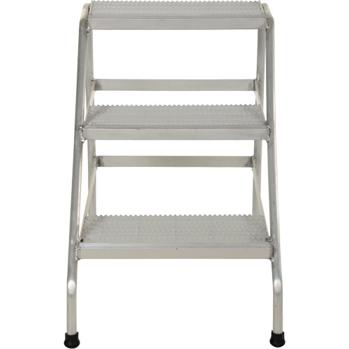 Aluminum Step Stand, 3 Step(s), 22-13/16" W x 34-9/16" L x 30" H, 500 lbs. Capacity Auto-Cam