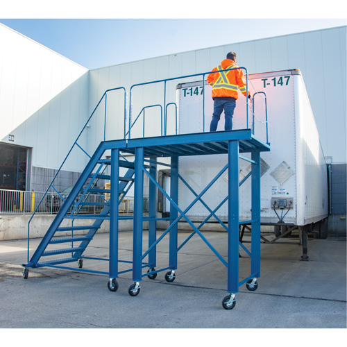 &eacute;chelle &agrave; neige, Acier, 10 Marches, 99" ha, 85-1/2" p, 48" Marche, Stri&eacute; Auto-Cam