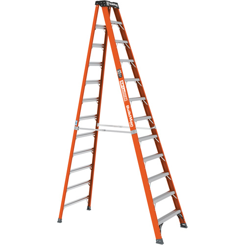 Step Ladder, 12', Fibreglass, 375 lbs. Capacity, Type 1AA Auto-Cam
