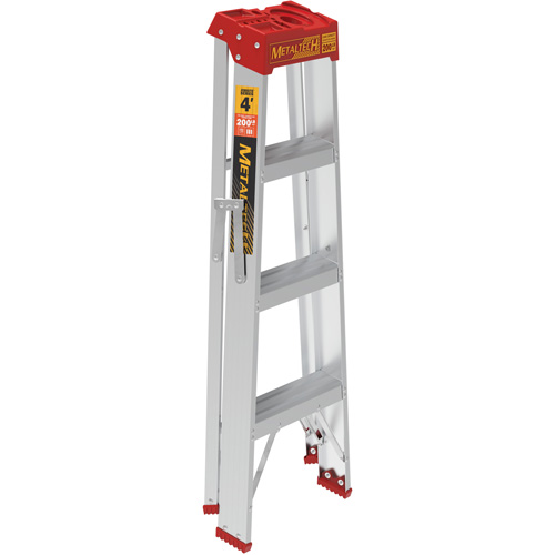 Step Ladder, 4', Aluminum, 200 lbs. Capacity, Type 3 Auto-Cam