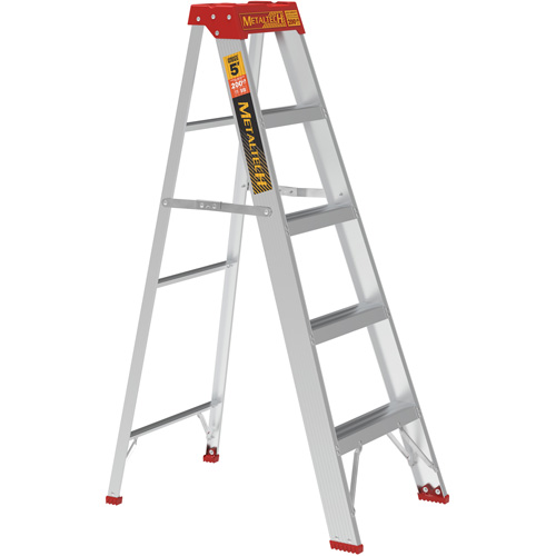 Step Ladder, 5', Aluminum, 200 lbs. Capacity, Type 3 Auto-Cam