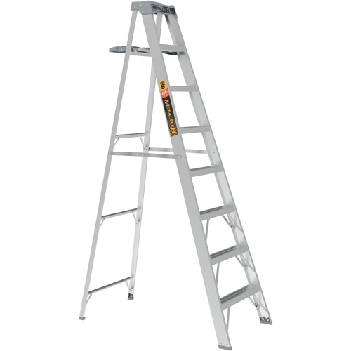 Step Ladder with Paint Tray, 8', Aluminum, 225 lbs. Capacity, Type 2 Auto-Cam